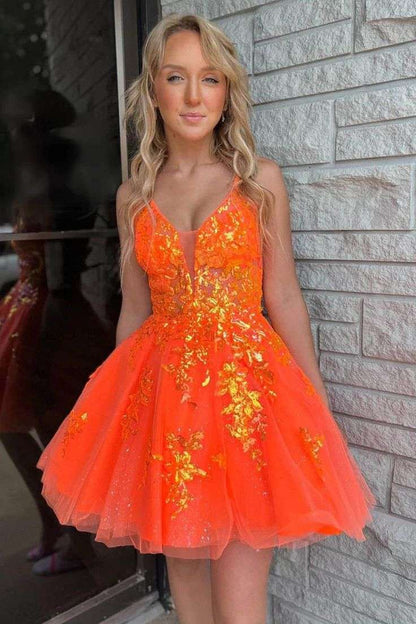 Green Sequin Lace Plunge V Backless A-Line Short Gown