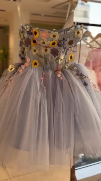 Beautiful Blue Tulle Appliques Short Party Dress Homecoming Dress cc2942