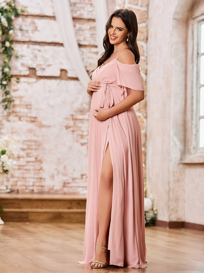 Sweetheart Neck Spaghetti Straps Empire Chiffon Dresses Dusty Rose