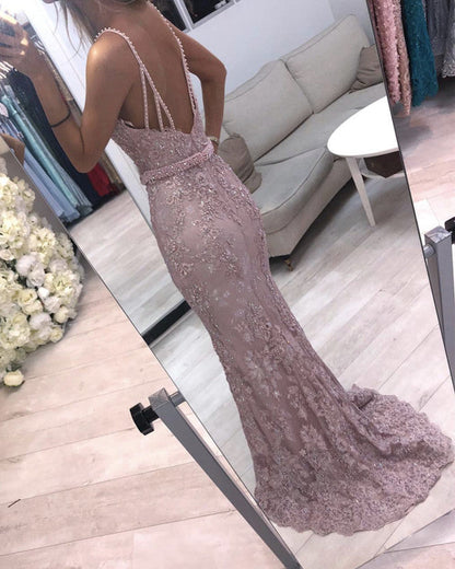 Mermaid Lace Sweetheart Spaghetti Straps Dresses