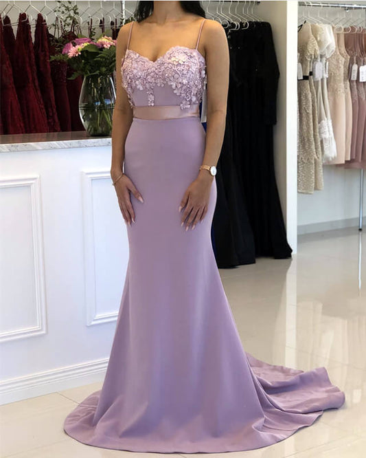 Mermaid Mauve Applique Dress