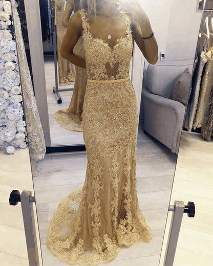 Mermaid Lace Sweetheart Spaghetti Strap Dresses