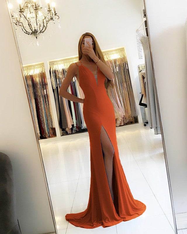 Mermaid Split Bridesmaid Dresses Multi Straps