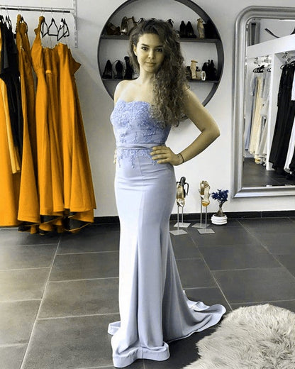 Mermaid Sweetheart Bridesmaid Dresses Lace Appliques