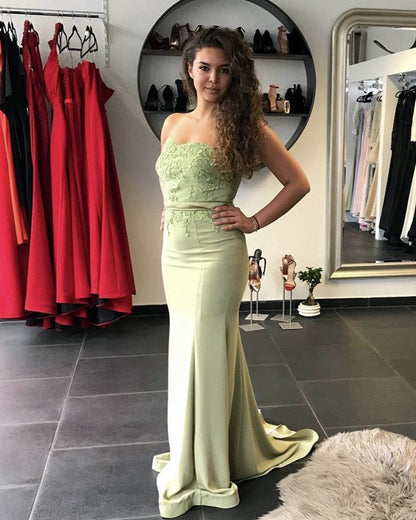 Mermaid Sweetheart Bridesmaid Dresses Lace Appliques