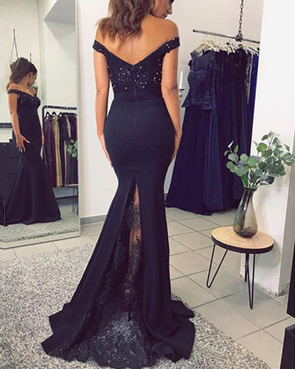 Mermaid V-neck Off Shoulder Bridesmaid Dresses Lace Appliques
