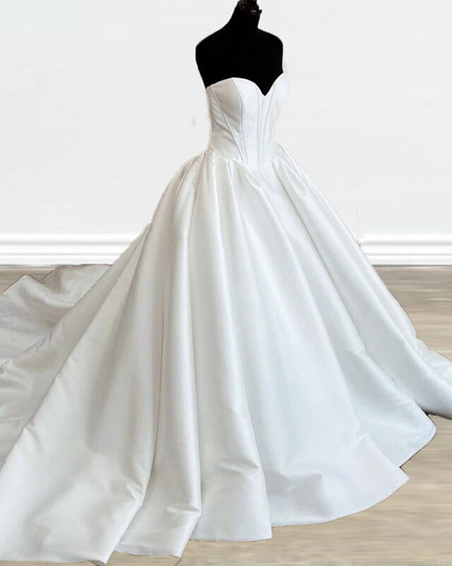 Minimalist Corset Satin Wedding Dress