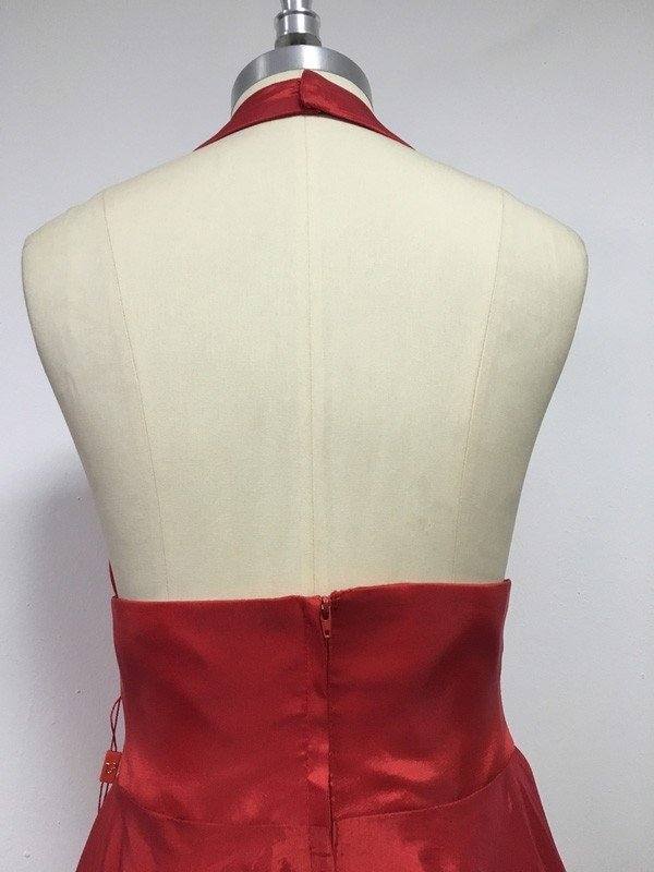 A-Line/Princess Halter Sleeveless Sweep/Brush Train Taffeta Dresses - RongMoon