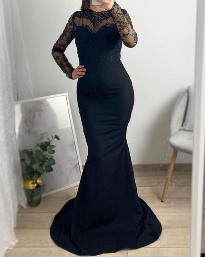 Mermaid Bridesmaid Dresses Lace Long Sleeves