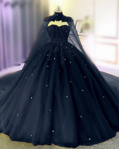Sweetheart Ball Gown Wedding Dress With Cape