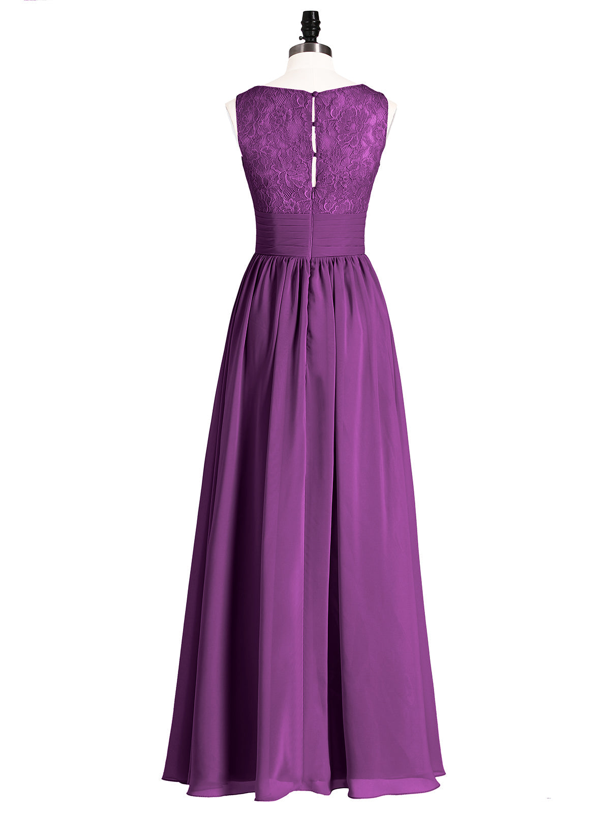 V Neck Chiffon And Lace Dress with Slit Grape Plus Size