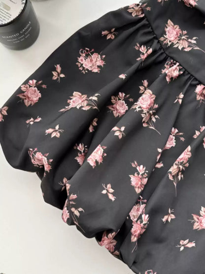 New Fashion Floral Satin Side Waist Lacing Design A-line Sleeveless Spaghetti Strap Dress HZ1024