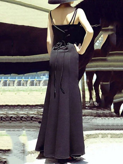 Sheath / Column Elegant Vintage Wedding Guest Formal Evening Dress Jewel Neck Sleeveless Floor Length Jersey with Sleek - RongMoon