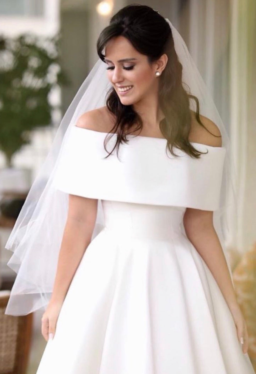 Off Shoulder Satin Wedding Dresses Front Short Long In Back
