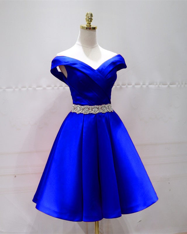 Off The Shoulder Homecoming Dresses Beaded Sashes