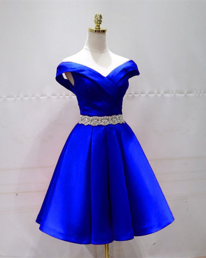 Off The Shoulder Homecoming Dresses Beaded Sashes