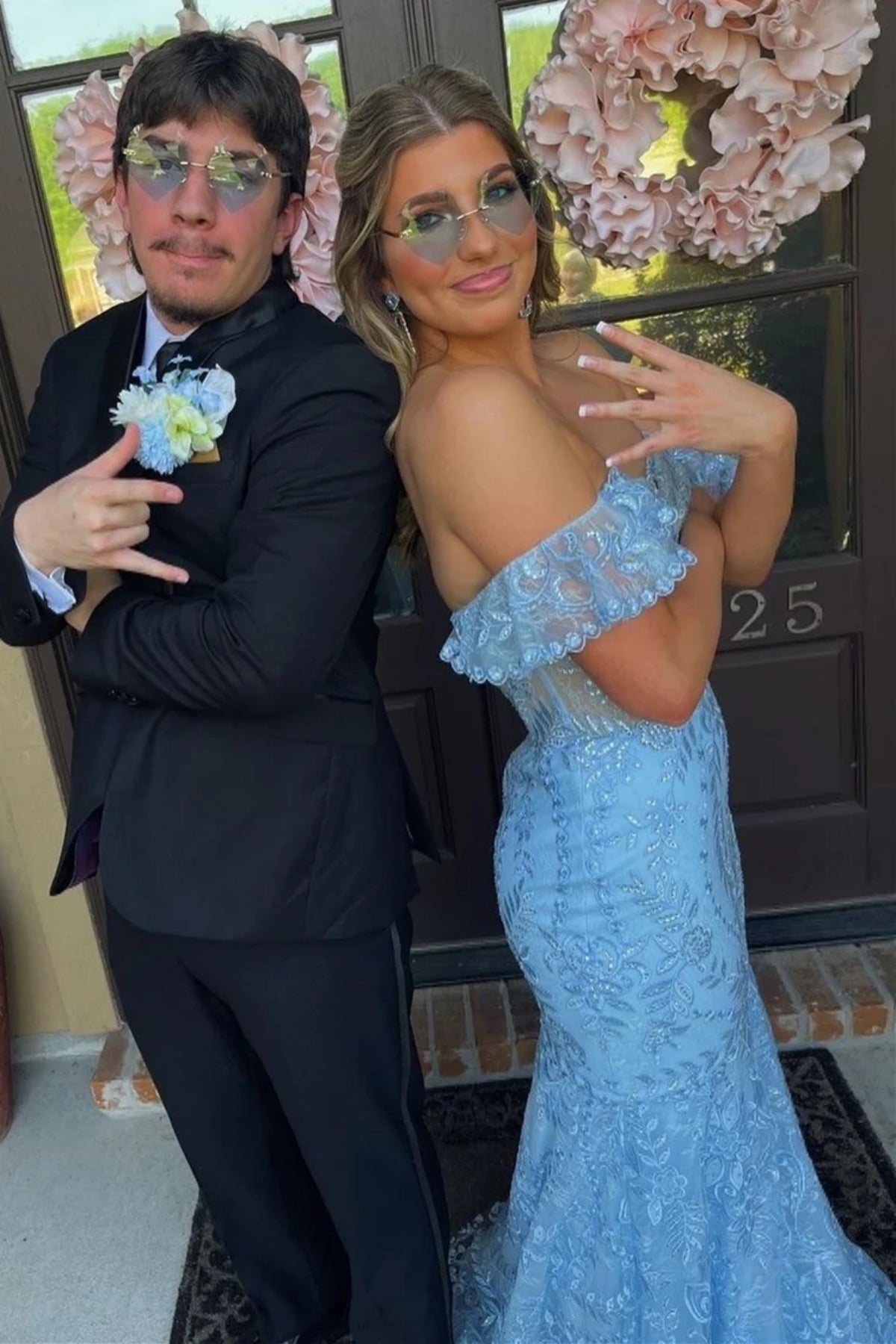 Off Shoulder Mermaid Light Blue Lace Long Prom Dress, Light Blue Lace Formal Dress, Mermaid Light Blue Evening Dress A2082