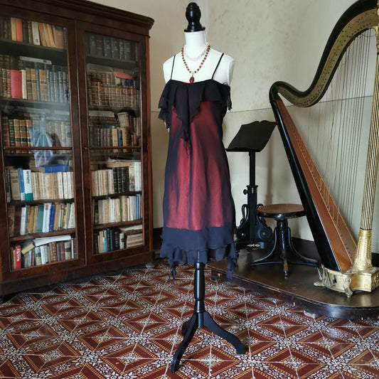 Girlhomeshops--Vintage Burgundy Short/Mid-Length Tulle Homecoming Dress gh5536