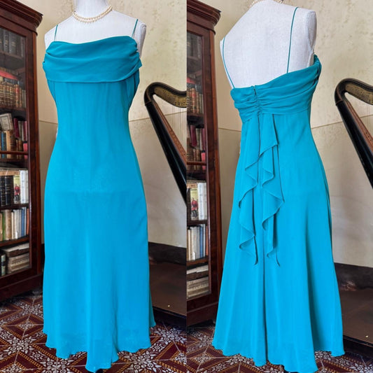Girlhomeshops--Vintage Teal Short/Mid-Length Chiffon Homecoming Dress gh5538