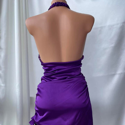 girlhomeshops--Purple Retro Elegant Simple Mid-Length Homecoming Dress Daily Date Dress Weekend Outfit Fashionable And Comfortable Popular Dress gh5673