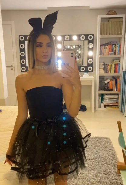 Cute Black Sleeveless Tulle A-line 17th Birthday Homecoming Dress cc4154