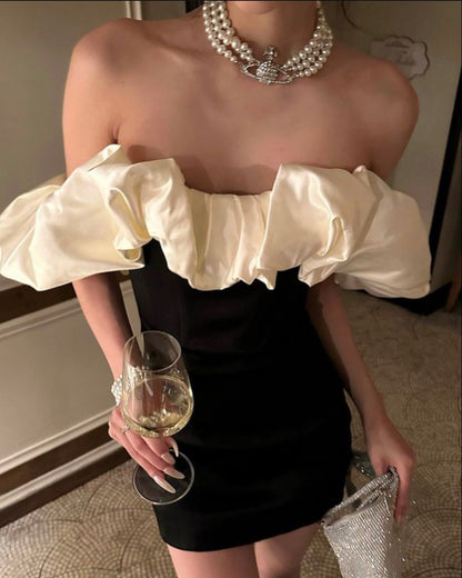 Elegant One-shoulder Slim-fit Hip-wrapped Satin 17th Birthday Miniskirt Homecoming Dress cc4200