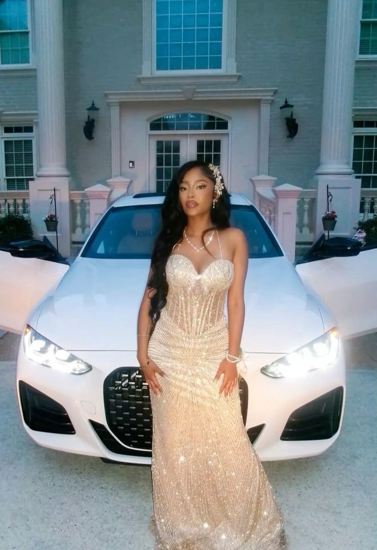 Luxurious Champagne Gold Mermaid Halter Neck Sequined Long Prom Dress Evening Dress cc4959
