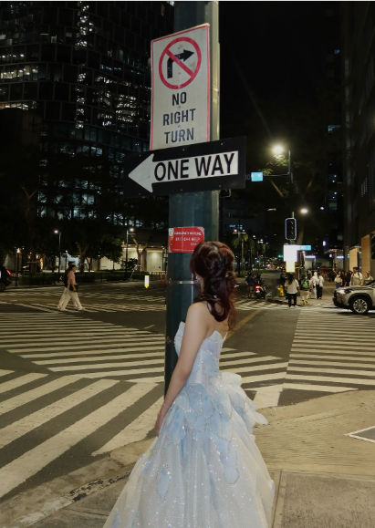 Dreamy Blue And White Strapless Sequined Tulle Ball Gown Evening Dress Sweet 16th Dress cc4993