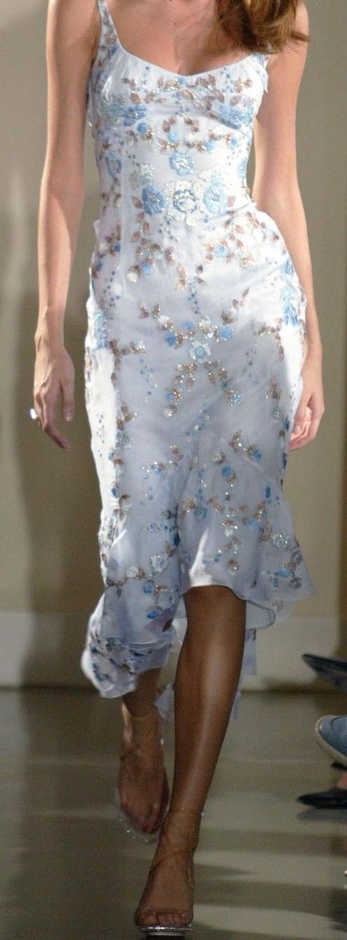Elegant Light Blue Floral Print Mermaid Chiffon Prom Dress Evening Dress cc5086