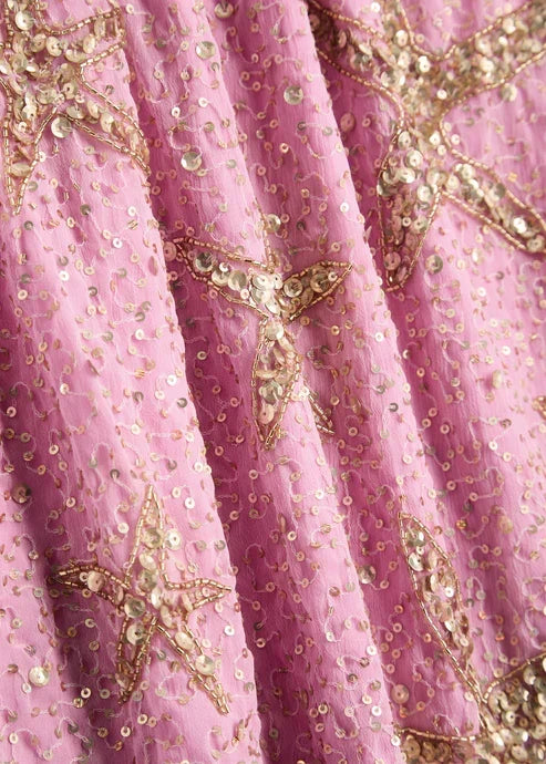 Retro Pink Sparkling Sequin V-neck Bodycon Homecoming Dress Party Dress HZ1024
