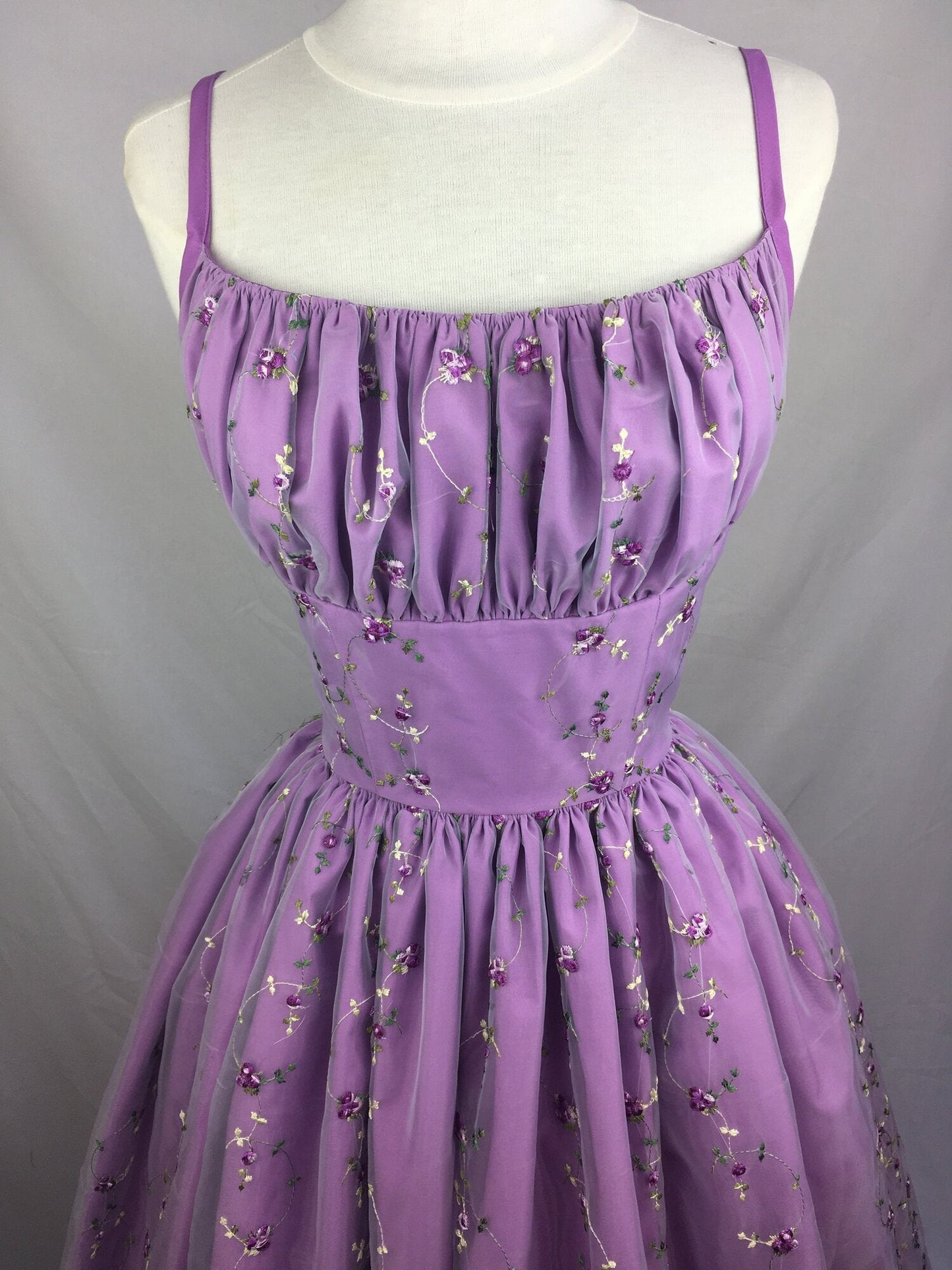 Sweet Purple Flower Embroidery Waist A-line 16th Birthday Homecoming Dress cc3767