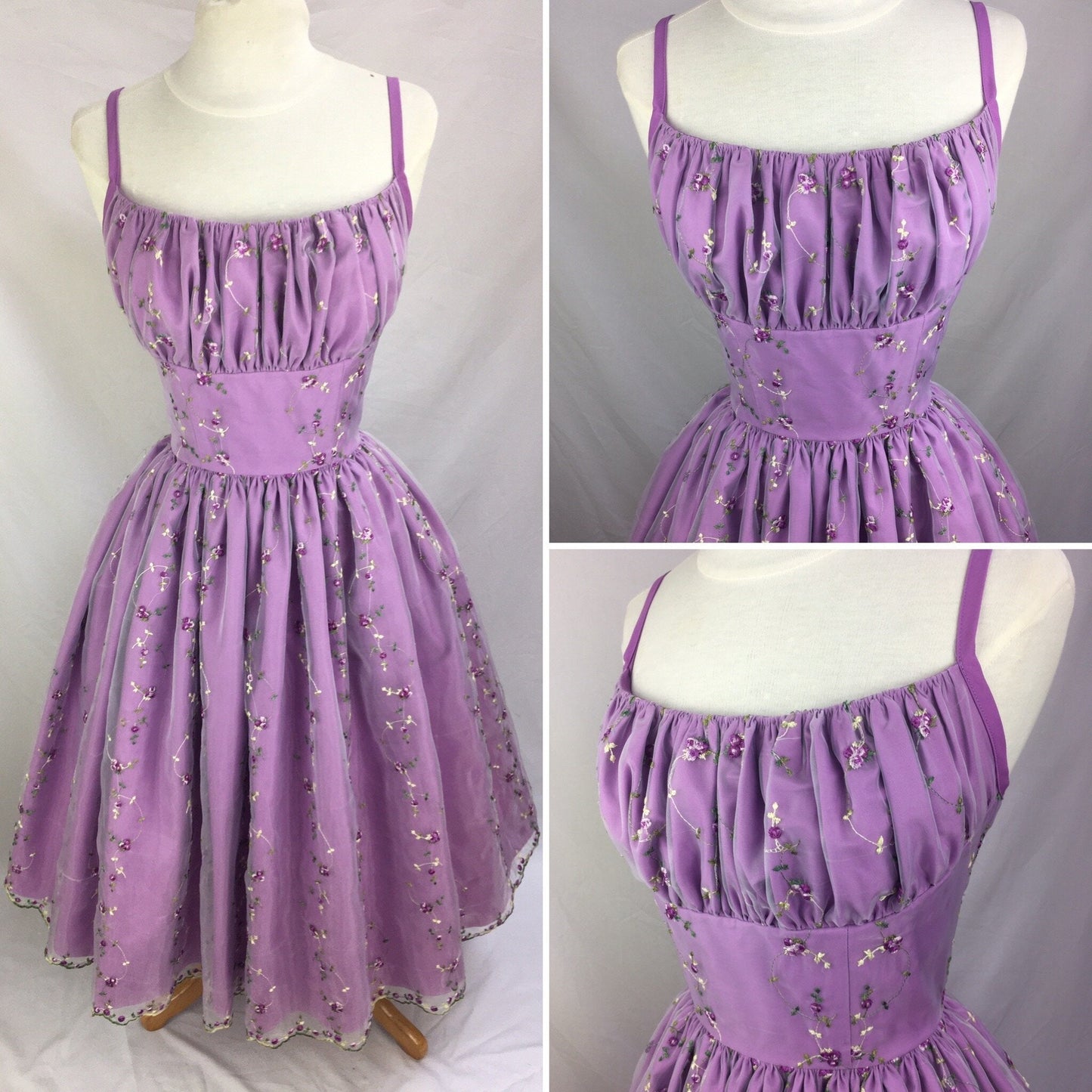 Sweet Purple Flower Embroidery Waist A-line 16th Birthday Homecoming Dress cc3767