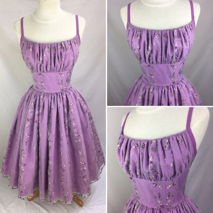 Sweet Purple Flower Embroidery Waist A-line 16th Birthday Homecoming Dress cc3767