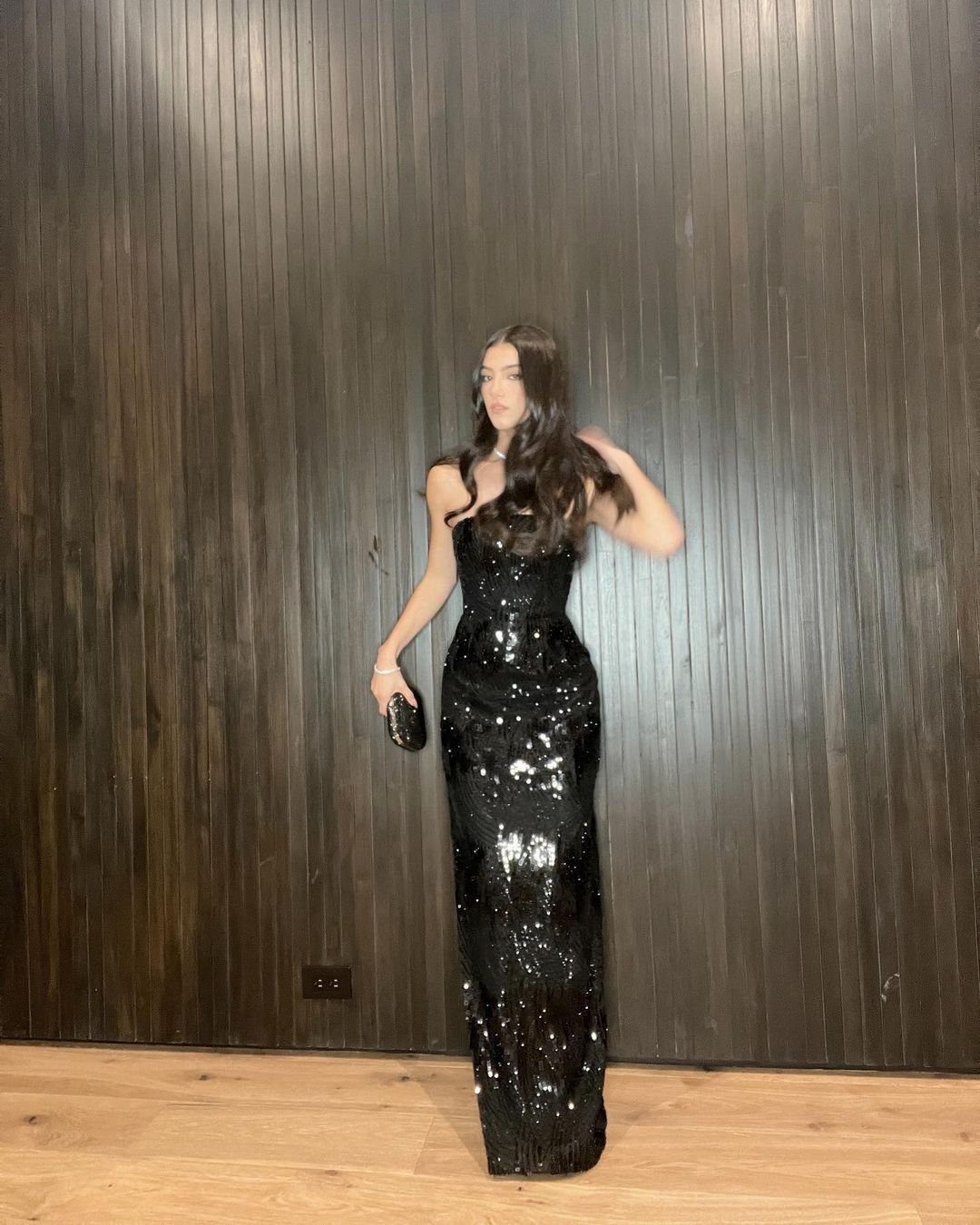 Elegant Black Mermaid Strapless High-Slit Sequined Long Prom Dress Evening Dress cc5093