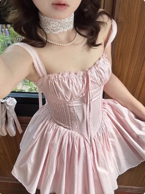 Vintage Spaghetti Strap Pleated A-Line Lace Short Party Dress Cocktail Dress Homecoming Dress HZ1024