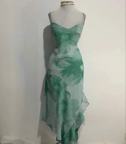 Flowy Chiffon Printed Strapless 19th Birthday Homecoming Dress cc3872