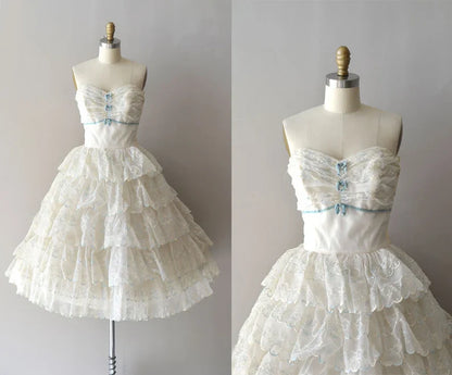 Cute White Tube Top Cake Birthday Dress Homecoming Dress cc3936