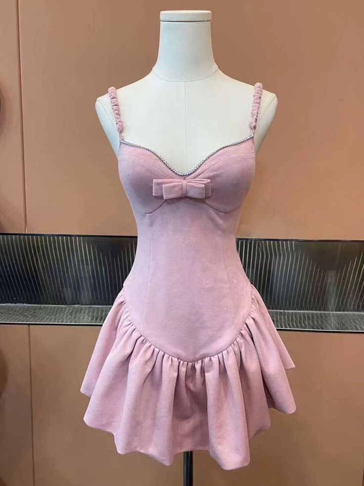 Sweet Bow Strap Waist Mini 16th Birthday Homecoming Dress cc3947