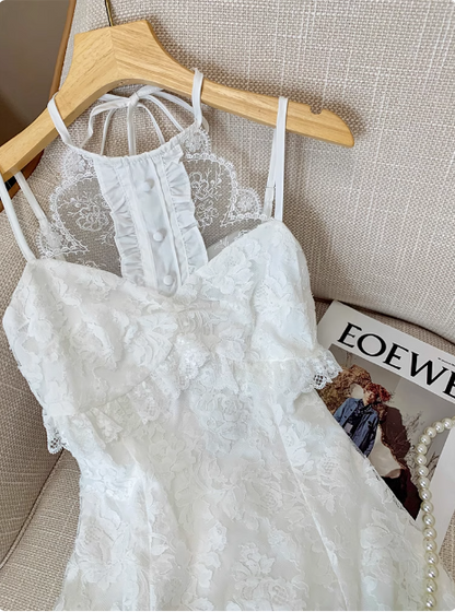 Cute Lace Sleeveless Halter Neck 17th Birthday Homecoming Dress cc3955