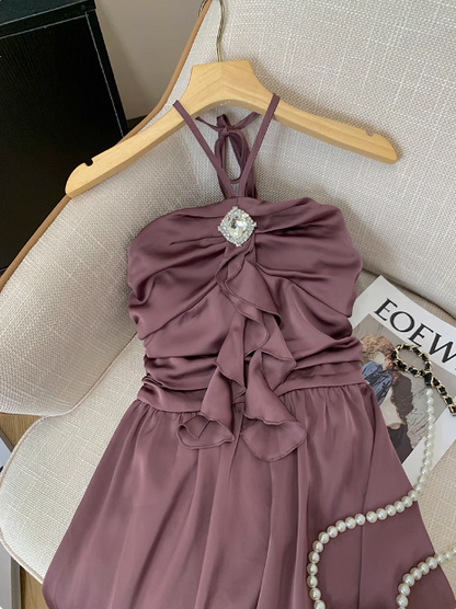 Elegant Halterneck Off-shoulder Design Birthday Dress Homecoming Dress cc3956