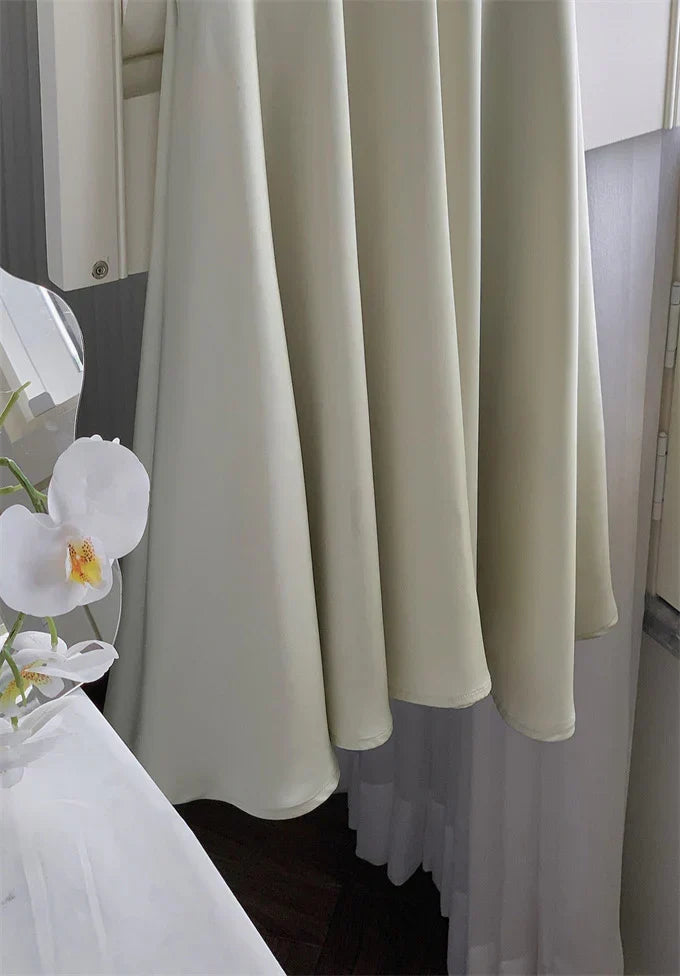 Vintage Sage Green Ruffle Mermaid Satin Long Prom Dress Party Dress Evening Dress HZ1024