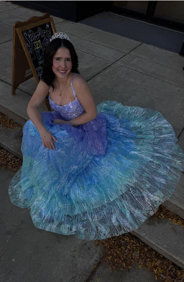 Dreamy Gradient Blue-Purple A-Line Camisole Sequin Starry Tulle  Long Prom Dress Evening Dress cc5218
