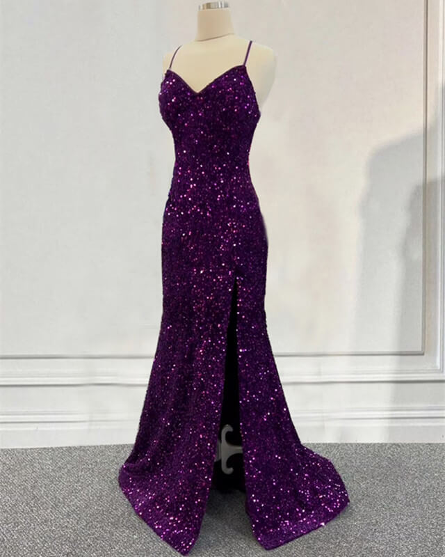 Mermaid Dark Purple Sequin Dress