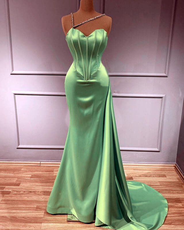 Mermaid Sage Corset Slit Dress
