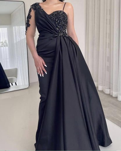 Mermaid Satin One Sleeve Dress