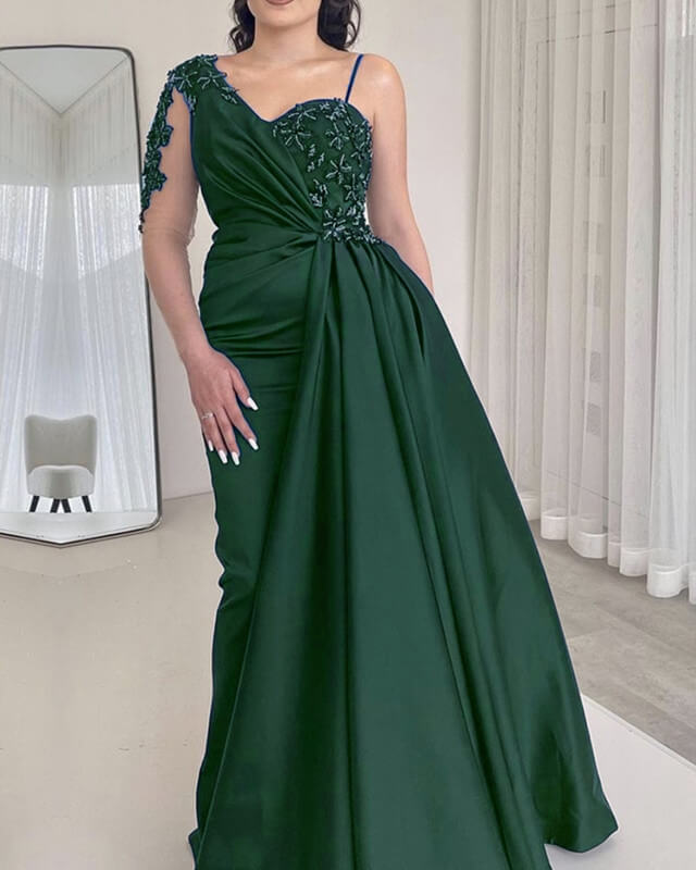 Mermaid Satin One Sleeve Dress