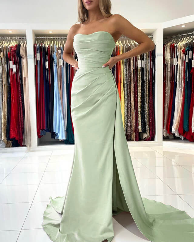 Long Mermaid Strapless Split Dress