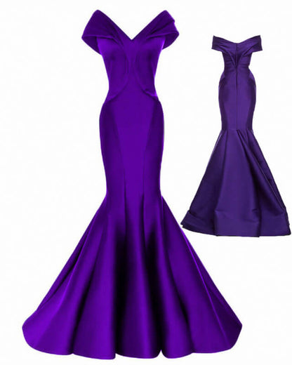 Mermaid Off The Shoulder V-neck Gown