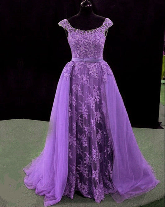 Lace Mermaid Prom Dresses Spaghetti Straps Removable Train