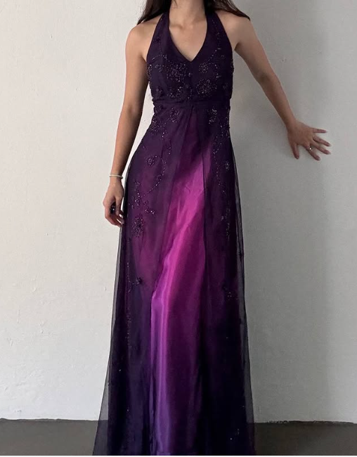 Purple Shiny Gorgeous Elegant Fashion Gradient Exquisite Beading Long Tulle Satin Ball Gown Evening Dress Party Dress Prom Dress gh3875